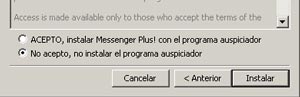 No Instalar el Programa Auspiciador del Plus