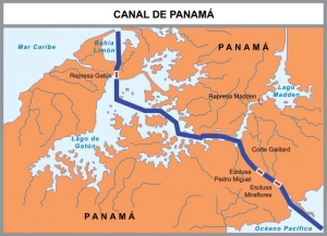 Mapa de Ubicación del Canal de Panamá Mapa de Ubicación del Canal de Panamá
