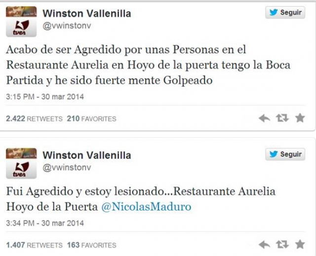 Tuits enviados por Winston Vallenilla Tuits enviados por Winston Vallenilla