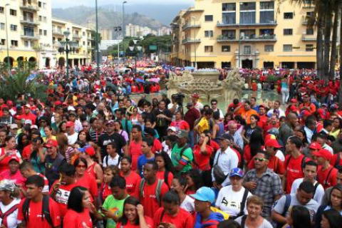 Marcha oficialista en La Pastora, Caracas.