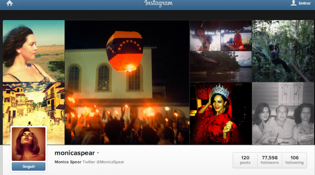 Cuenta en Instagram de Mónica Spear