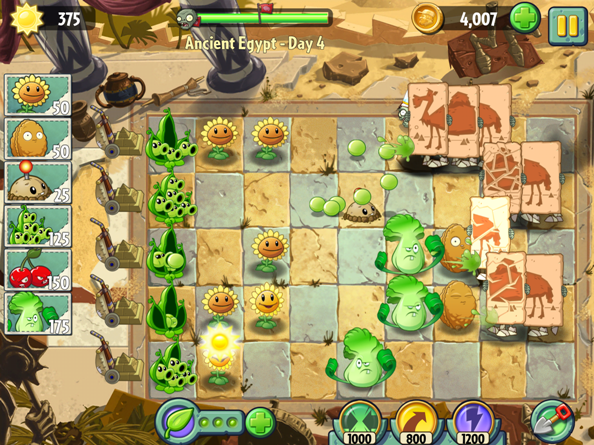 Plants vs. Zombies 2 gameplay