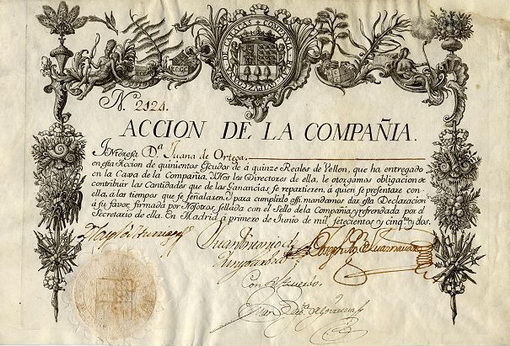 Accion de la compaia Guipuzcoana de Venezuela