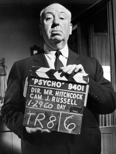 Sir Alfred Hitchcock en el rodaje de Psycho