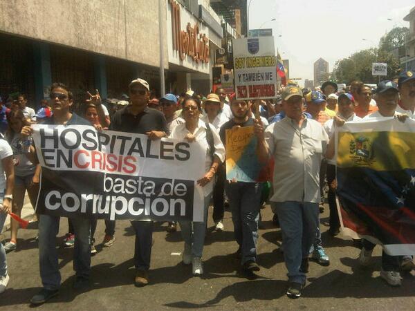 Gremio marchando en Aragua.