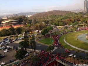 Oficialistas se concentran en Plaza Venezuela. Foto: Globovisin
