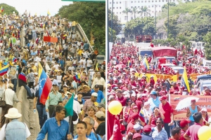 La oposición y el oficialismo marchan este martes 18 de febrero en Caracas La oposición y el oficialismo marchan este martes 18 de febrero en Caracas