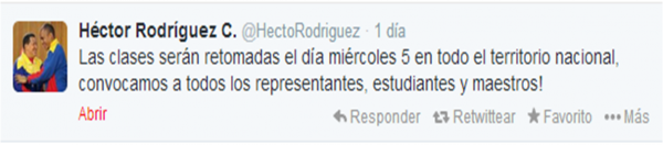 Tuit del ministro.