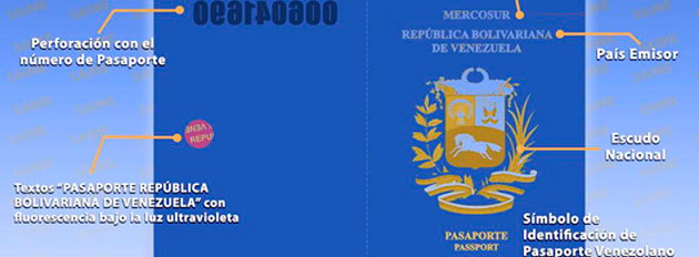 Nuevo formato del pasaporte venezolano desde el 1 de abril. La cubierta es color azul oscuro