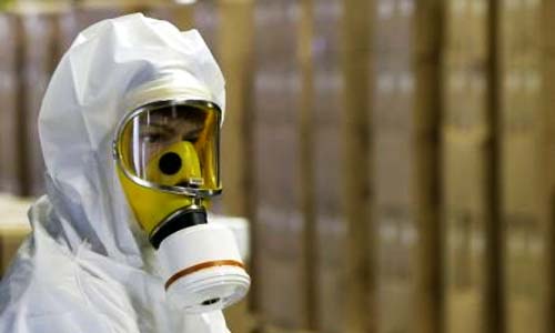 Trajes antiradiación (NBQ) son empleados como protección frente a la radioactividad Trajes antiradiación (NBQ) son empleados como protección frente a la radioactividad