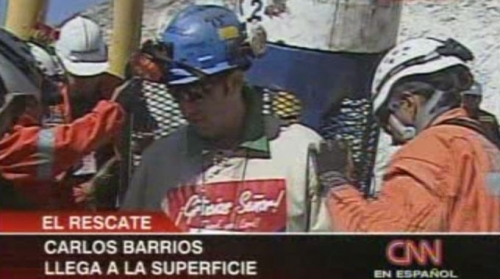 Llegada de Carlos Barrios, minero nmero 13