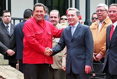 Chvez y Uribe a la visita de ste a Venezuela