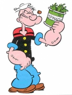 Popeye, el Marino se alimenta de espinacas para mantenerse fuerte