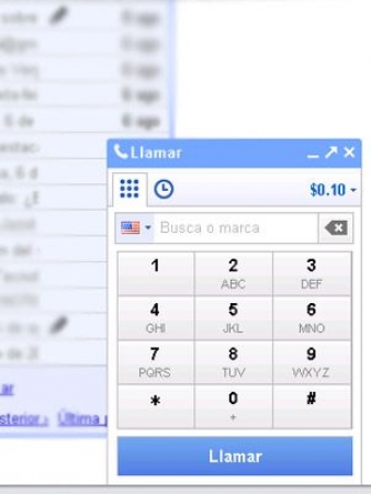 Teclado numrico que aparecer al oprimir el botn "Call Phone"