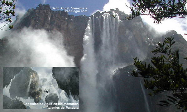 Similitudes entre el Salto Angel y las cascadas de agua en las Montañas flotantes de Pandora