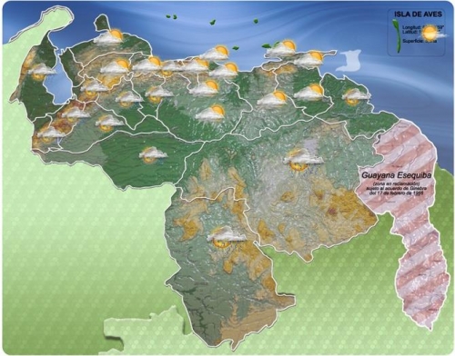 Pronstico de INAMEH para el 8 de enero de 2011 hasta las 6:00pm. Infograga INAMEH