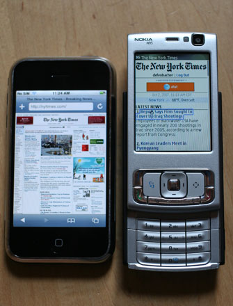 Nokia N95, iPhone, Apple, iPhone vs Nokia N95, comparaciones