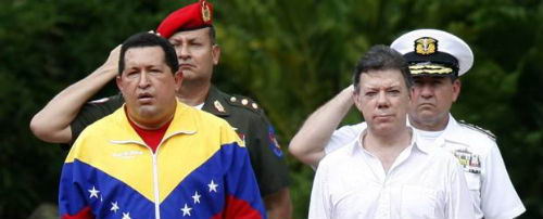 Presidentes Chvez y Santos