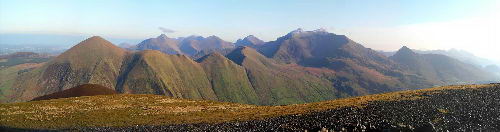 Vista del norte de Snowdonia. Colinas.